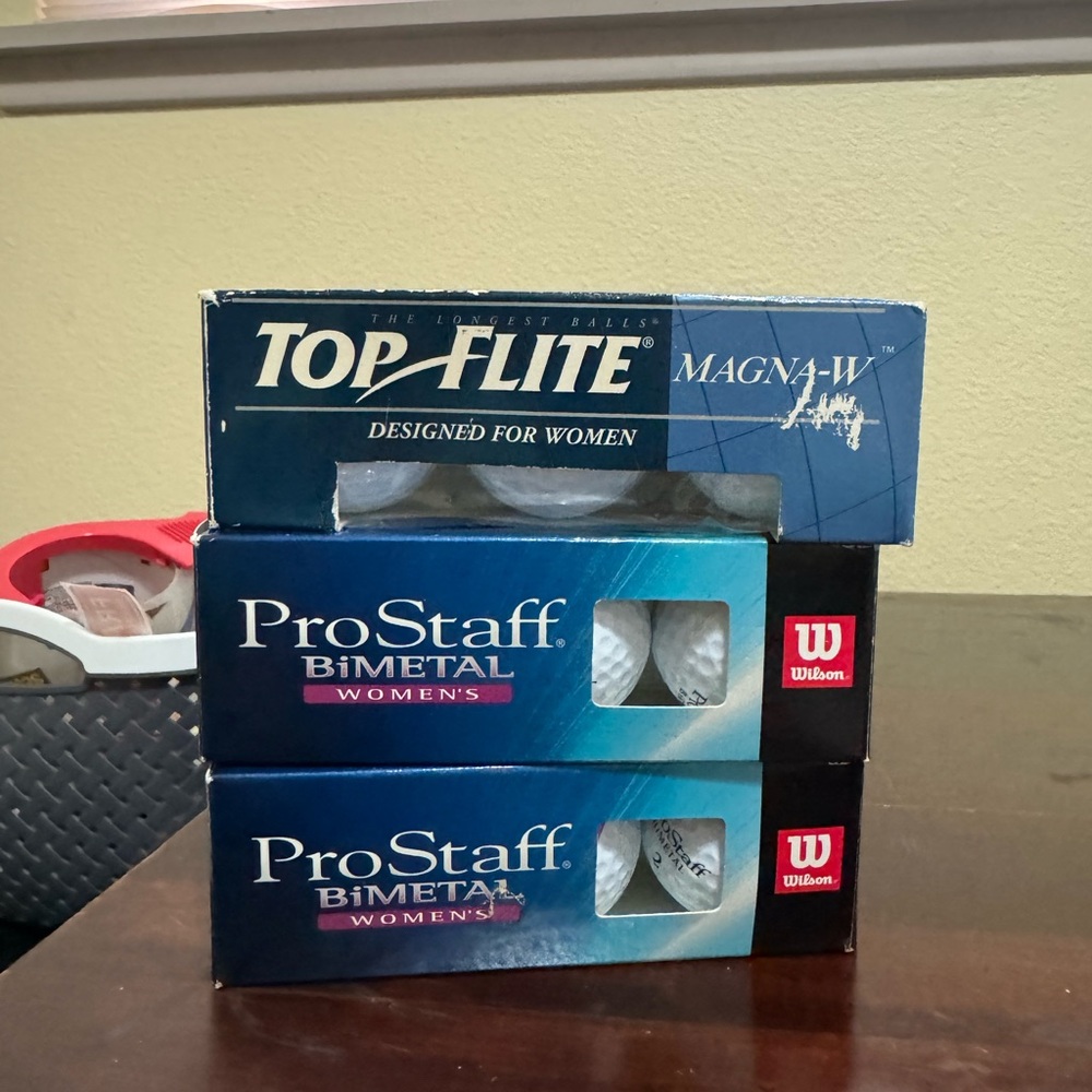 Top Flite And Pro Staff Bimetal Womens Golf Balls Set Of 3 Boxes
